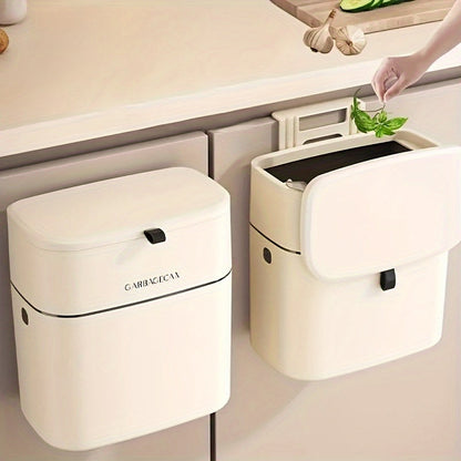 Slimline Wall Mounted Trash Can – High-Capacity, Aesthetic Design with Lid, Space-Saving Garbage Can for Living Room, Toilet & Kitchen