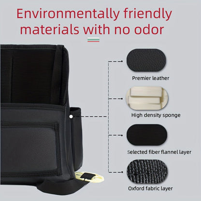 Faux Leather Car Seat Organizer – Multi-Pocket Storage Pouch with Handheld Design – Vehicle Interior Organization