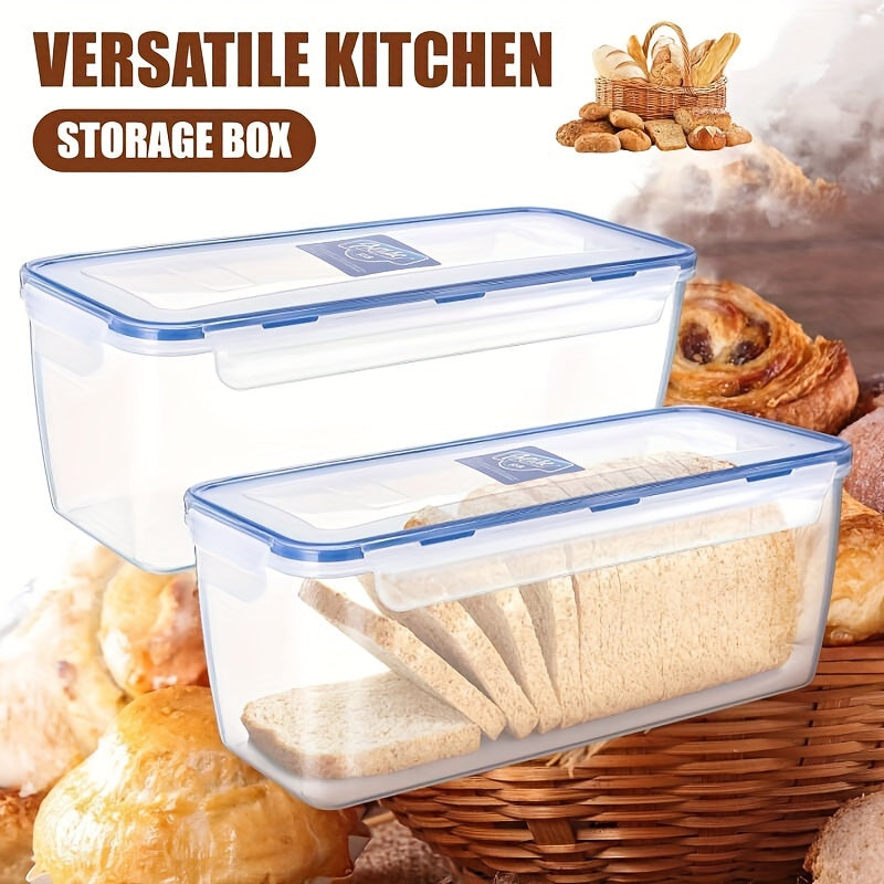 Large Capacity Airtight Food Storage Container – Reusable Flip-Top Bread and Kitchen Organizer Box