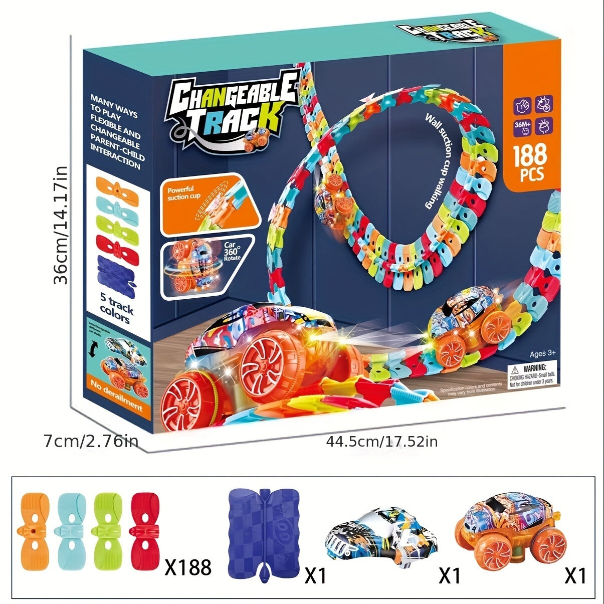 Colorful Luminous Electric Rail Car Set - Hangable Race Track Toy for Boys and Girls, Ideal for Birthdays, Christmas, Halloween (Battery Not Included)