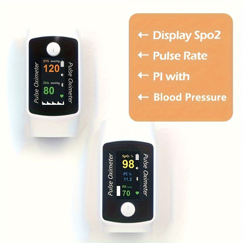 Levassior 2-in-1 Pulse Oximeter and Blood Pressure Monitor – Wireless Digital Finger-Tip Health Device for Sports Use, Battery Powered (≤36V), Plastic, Pack of 1