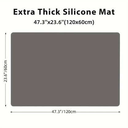 Extra Large Super-Sized Silicone Baking Mat - Heatproof, Easy Clean, Waterproof, Anti-Slip Grip, Durable Table Protector for Pastry, Dining and Desk, Stylish Kitchen Decor