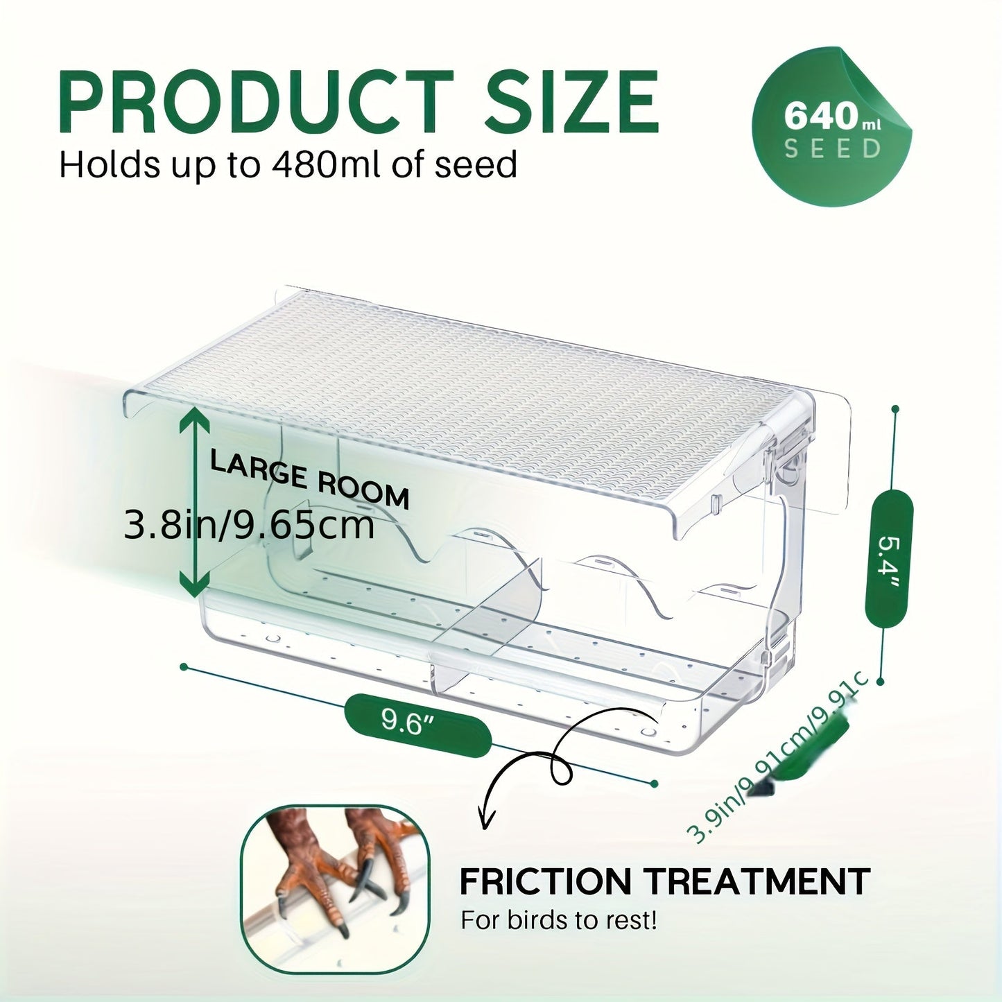 Vibrant Clear House Window Bird Feeder - Durable Hanging Seed Holder for Outdoor Bird Watching, Easy to Fill and Clean, Perfect for Backyard Wildlife Enthusiasts