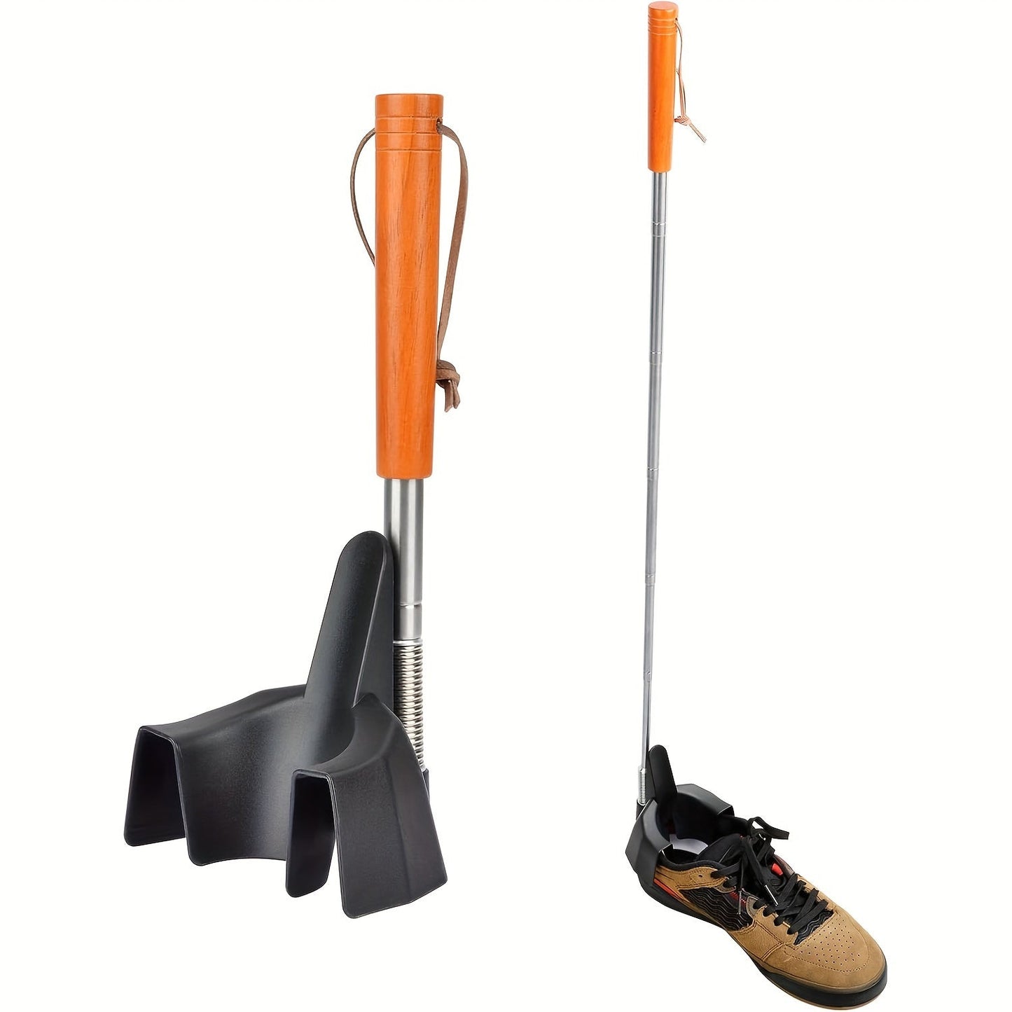 Easy-Reach 31" Stainless Steel Shoe Horn – No Bending Required, Ideal for Sneakers & Boots, Perfect for Seniors