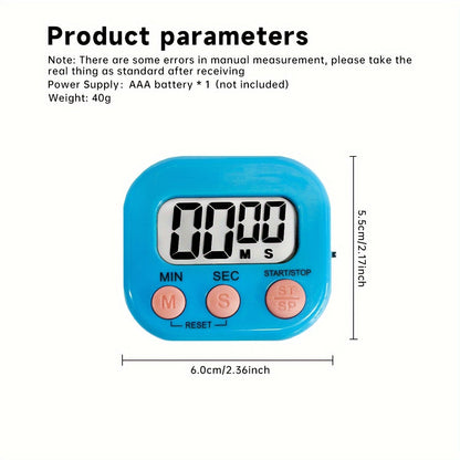 Digital Kitchen Timer - Countdown Timer with Loud Alarm and Stand - Ideal for Cooking, Teaching, and Home Use