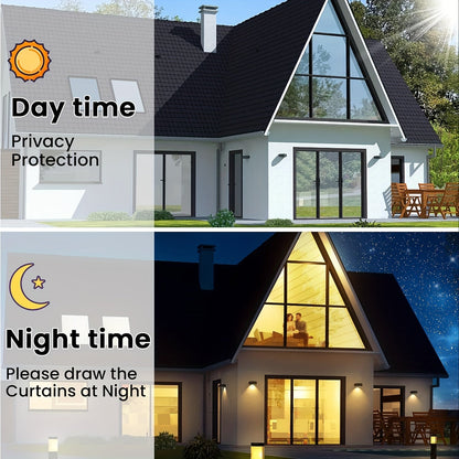 Classic One Way Privacy Window Film - 3mil PVC, Peel and Stick Sun Blocking Reflective Mirror Film with Anti-UV - Daytime Privacy for Home and Office