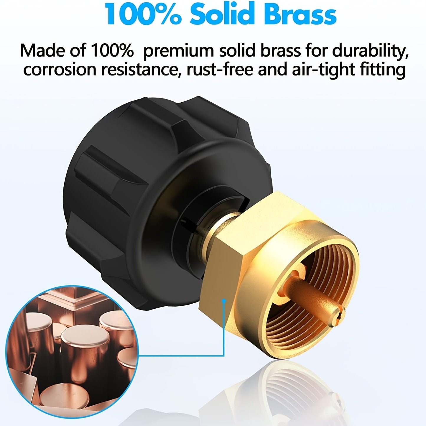 Propane Refill Adapter for 1Lb Tanks - Easy Fill from 20Lb LP Gas Cylinder, Fits QCC1/Type1, Safe and Convenient Coupler