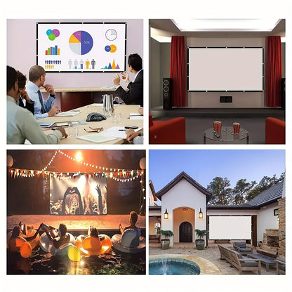 100-Inch 4K Portable Foldable Projection Screen - Home Theater, Outdoor and Indoor Projector Accessory - High-Definition 3D Screen for Enhanced Viewing Experience