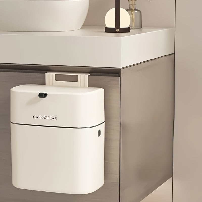 Slimline Wall Mounted Trash Can – High-Capacity, Aesthetic Design with Lid, Space-Saving Garbage Can for Living Room, Toilet & Kitchen