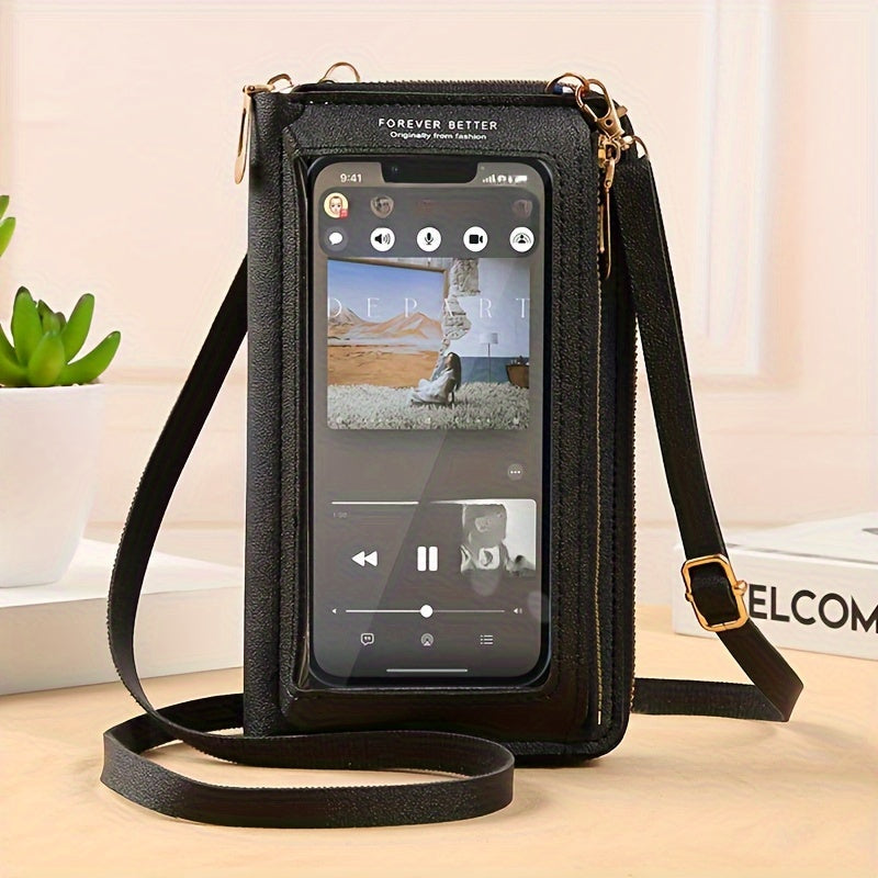 Touch Screen Mobile Phone Bag – Female Crossbody Purse, Anti-Theft Multi-Functional Shoulder Bag, Transparent Mini Bag, Ideal Gift for Christmas, Halloween, Thanksgiving