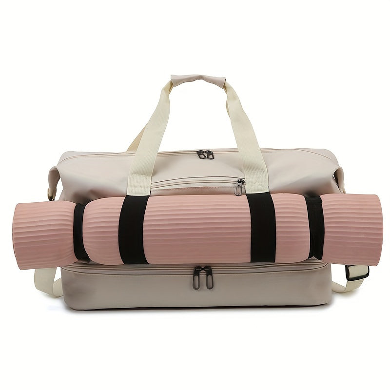 Large Capacity Travel Duffel Bag – Lightweight, Water-Resistant Oxford Cloth, Random Print, Casual Style for Yoga, Training, Outdoor Activities, Weekend Getaways