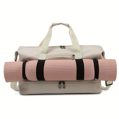 Large Capacity Travel Duffel Bag – Lightweight, Water-Resistant Oxford Cloth, Random Print, Casual Style for Yoga, Training, Outdoor Activities, Weekend Getaways