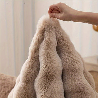 Plush Bubble Fleece Round Rug – Soft, Fluffy, Easy-to-Clean, Warm Decorative Carpet for Bedroom, Living Room, Makeup Room – Premium Indoor Rug (35.43"x35.43"/90x90cm)