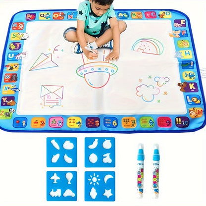 Big Magic Watercolor Canvas Toys - Educational Painting Mats, No-Mess Graffiti, Fun Printing Roller, Perfect Christmas Gift
