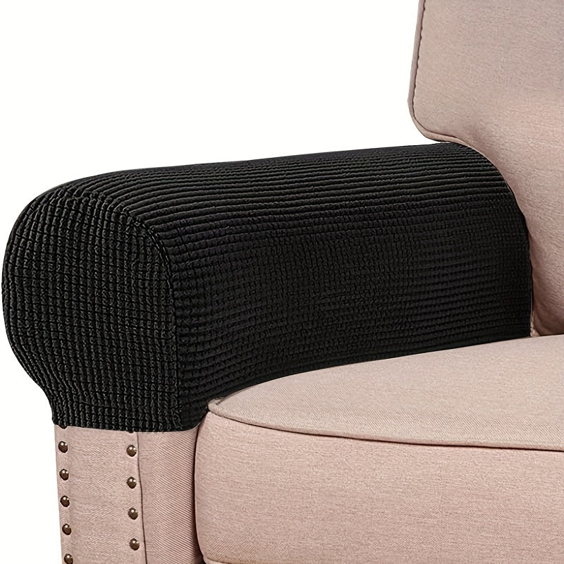 2PCS Spandex Armchair Slipcovers – Stretch Armrest Covers for Chairs and Sofa, Non-Slip Furniture Protector for Bedroom, Office and Living Room