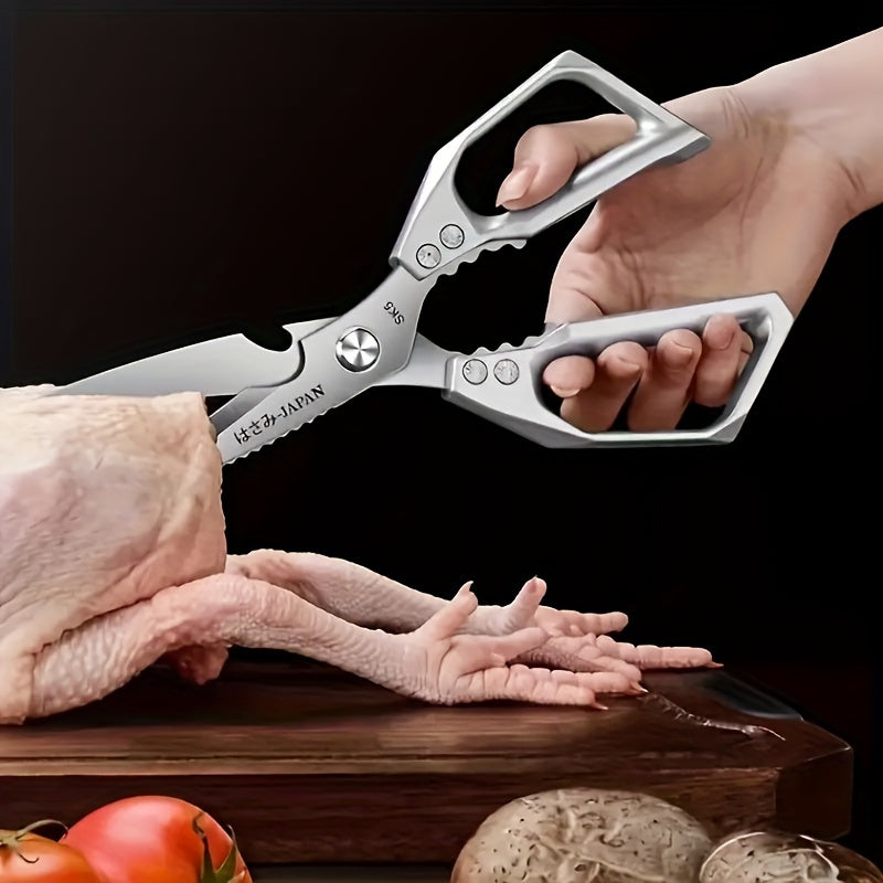 Kitchen Stainless Steel Scissors - Multifunctional Chicken Bone and Meat Scissors for Home, Restaurant, and Meat Shop