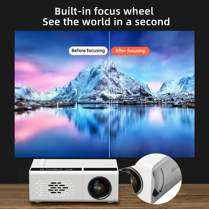 Home Theater Mini HD Projector - 2800 Lumens, 1080P Supported, Multi-Interface Connectivity (HDMI/AV/USB/SD Card) - Compact and Portable for Smartphone Connection