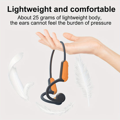 Seamless True Wireless Bone Conduction Headphones - 15H Playtime, Sweatproof Sports Earbuds with Mic, Featherweight for Running, Walking, Hiking, and Gym