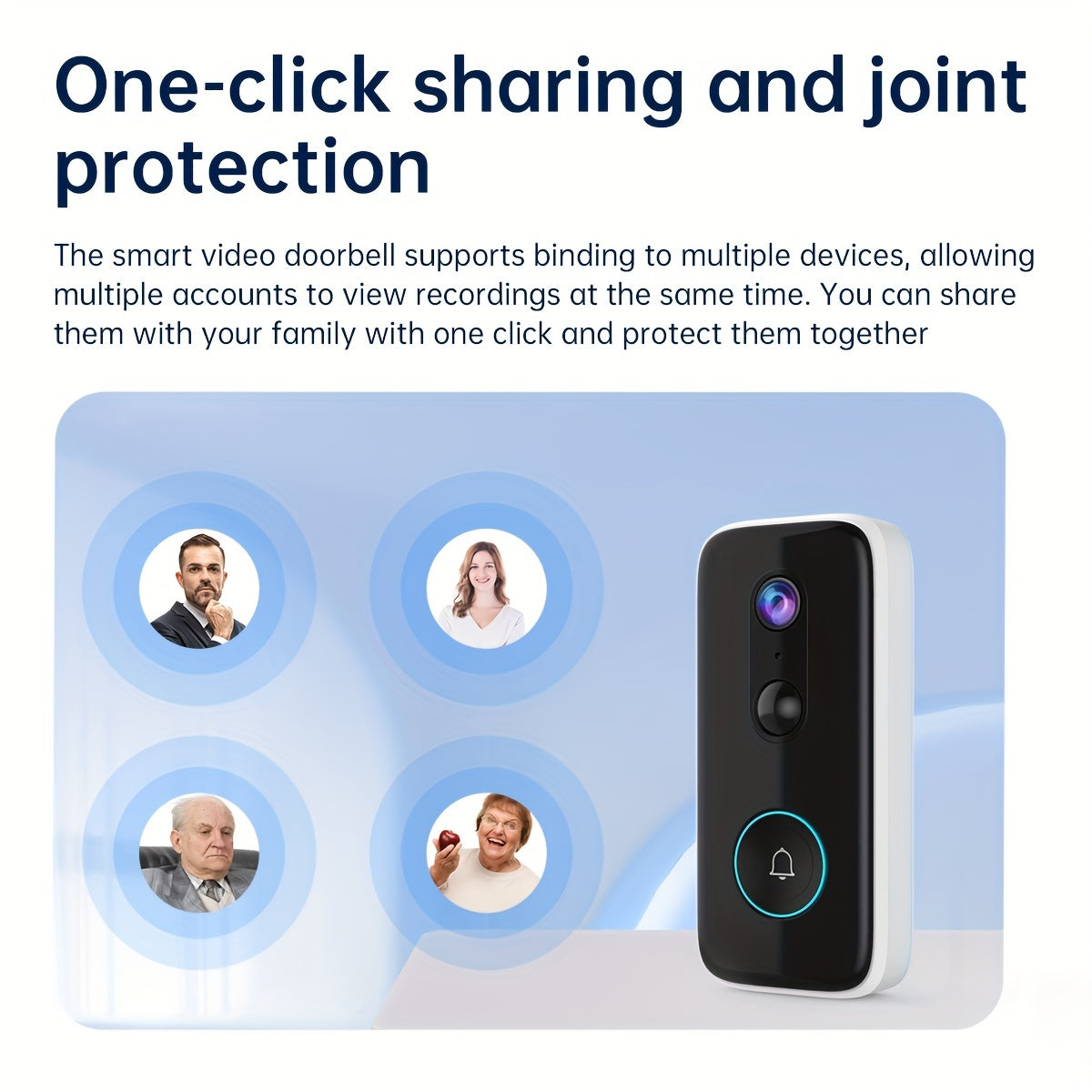 2K Wireless Doorbell Camera – HD Night Vision, 2.4G WiFi, Rechargeable, Two-Way Calls, PIR Motion Detector, Photo and Recording, APP Control, Voice Change Function