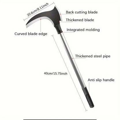 21.7-Inch Double-Sided Blade Cutting Sickle - High Manganese Steel, Dual-Use for Agriculture, Horticulture, and Outdoor Activities, Ideal for Weeding and Cutting Firewood