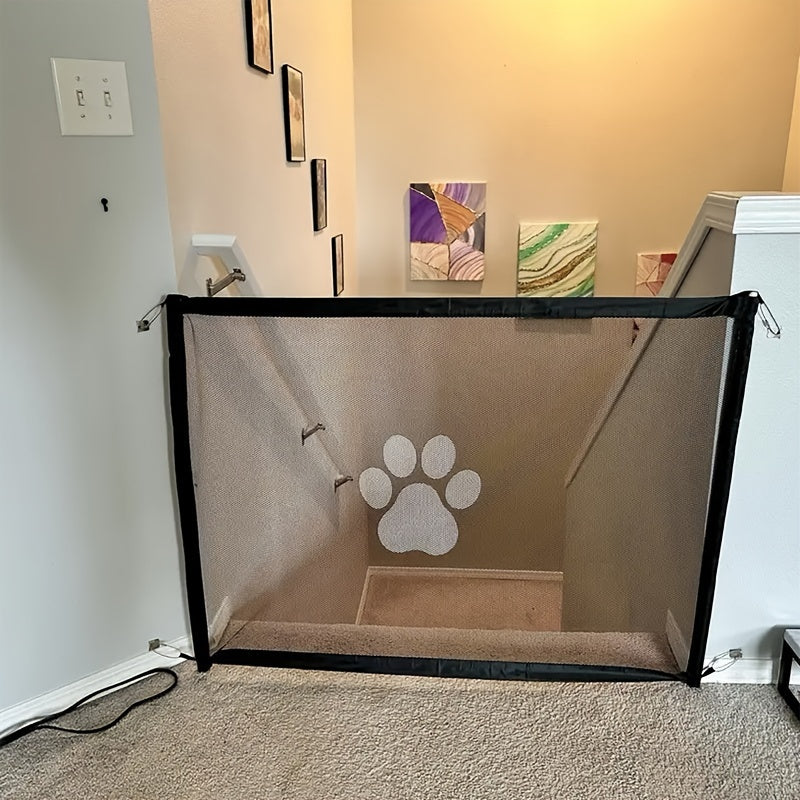 Ultimate Pet Safety Gate – Adjustable, Childproof Mesh Fence for Small Dogs – Quick-Fold, Portable, Easy-Install for Hallways, Doorways, Staircases – Durable Pet-Proof Home Protection