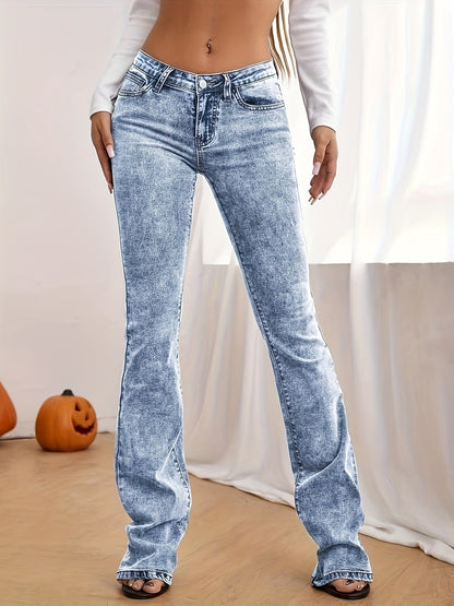 High Stretch Bootcut Jeans for Women | Washed Denim with Slant Pockets | Casual & Comfortable Trousers. Clothing's