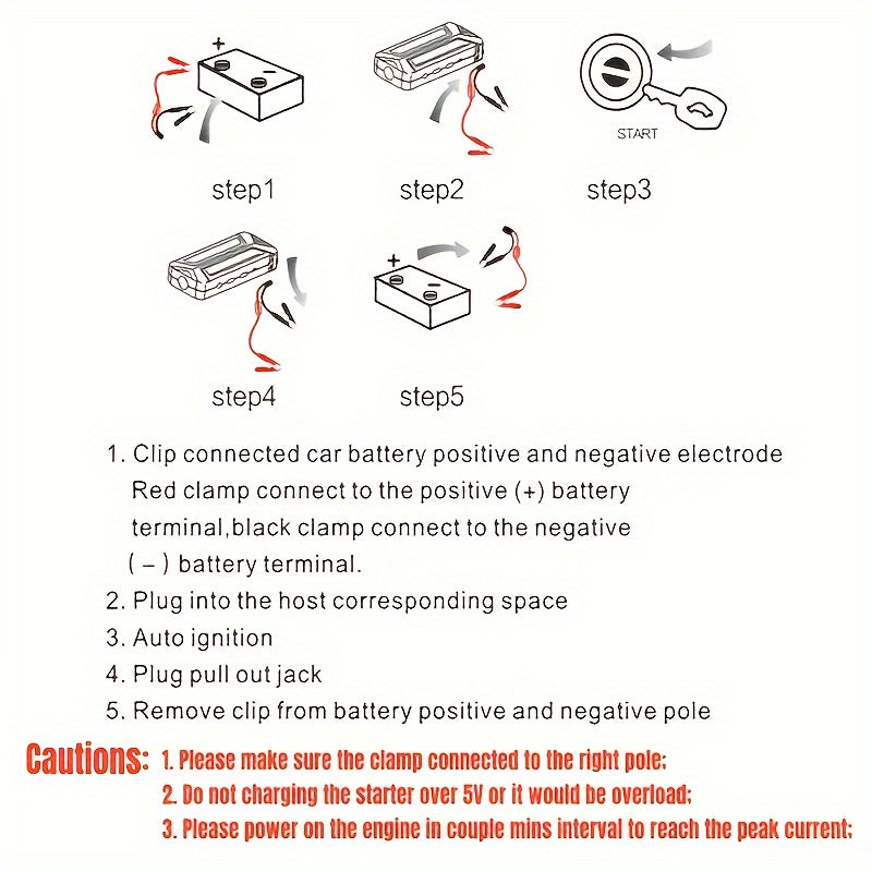 Multi-Functional Portable Emergency Car Starter - Features Battery Ignition, Lighting, and Jump-Starting for Reliable Vehicle Rescue