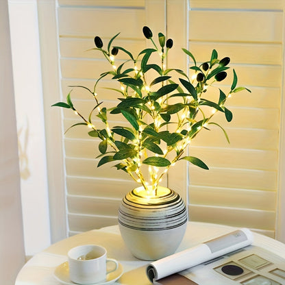Olive Branch LED Light – Modern Home Decor Lamp for Festive, Wedding, Birthday, and Party Ambiance, Ideal for Cabinets, Dining Tables, and Café Decor