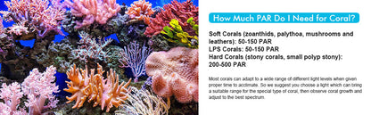 30W Aquarium LED Reef Light – Dimmable Full Spectrum for Marine Fish Tanks, Saltwater Nano LPS SPS Lighting