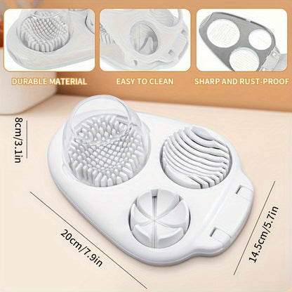 Heavy-Duty Egg Slicer - 3 Slice Modes for Hard Boiled Eggs and Dicing Fruits like Strawberries, Mushrooms, and Tomatoes
