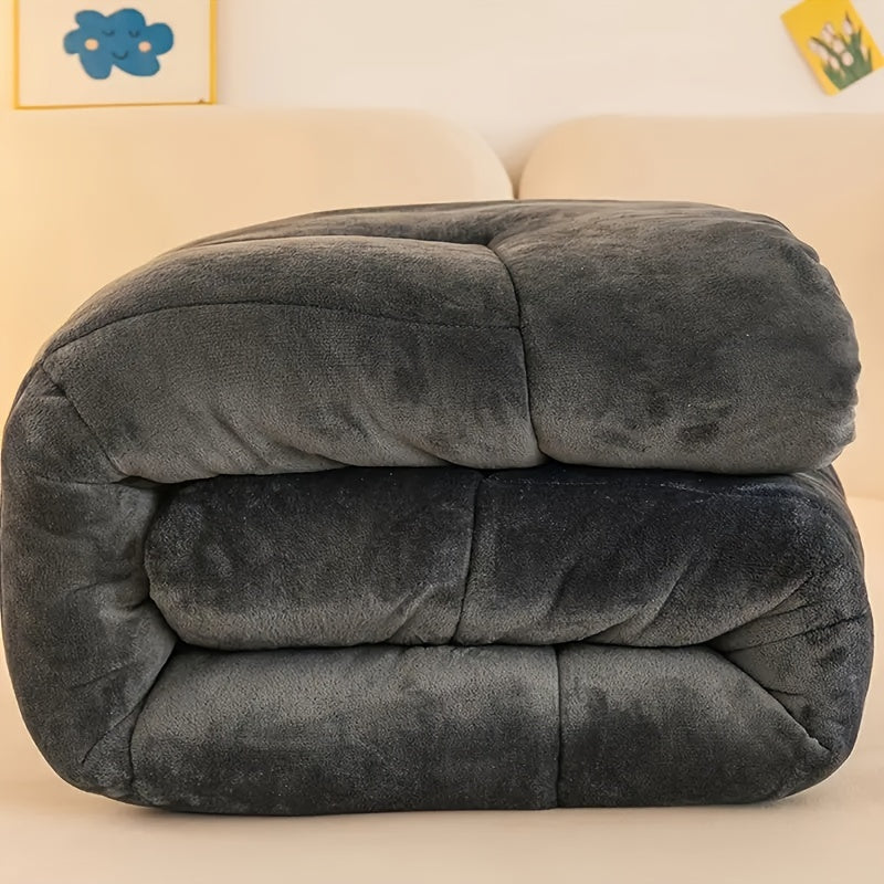 Luxury Plush Comforter - Soft, Anti-Static, Extra Thick, Multi-Needle Quilting, Lightweight and Warm - Cozy Autumn-Winter Bedding