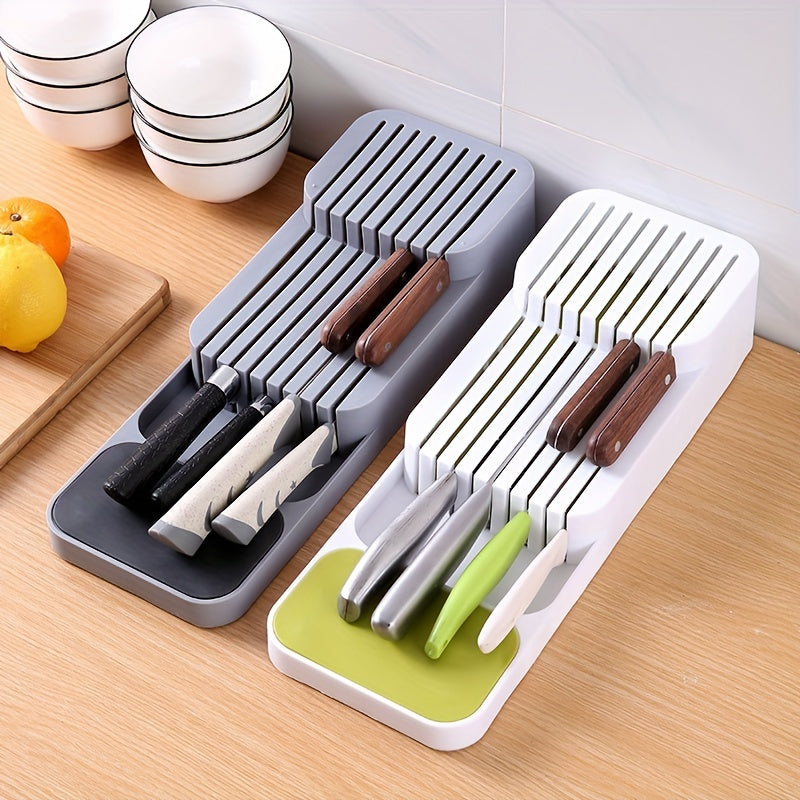 Kitchen Drawer Organizer Tray – Holds 9 Knives, Knife Block, Holder, and Storage Box, Drawer Organizer Insert
