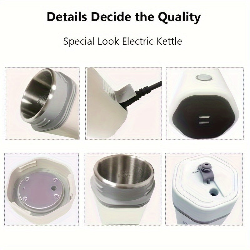 350ML Rapid Boil Electric Kettle - Fast Heating, Detachable US Plug, Auto Shut-Off, Portable for Travel and Home Use