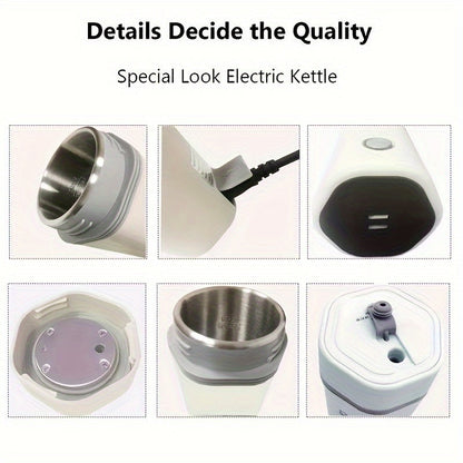 350ML Rapid Boil Electric Kettle - Fast Heating, Detachable US Plug, Auto Shut-Off, Portable for Travel and Home Use