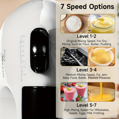 PANCERKA 7-Speed Electric Hand Mixer Set - Includes Egg Beater, Whisk, Food Stirrer - Versatile Kitchen Appliance, 110V