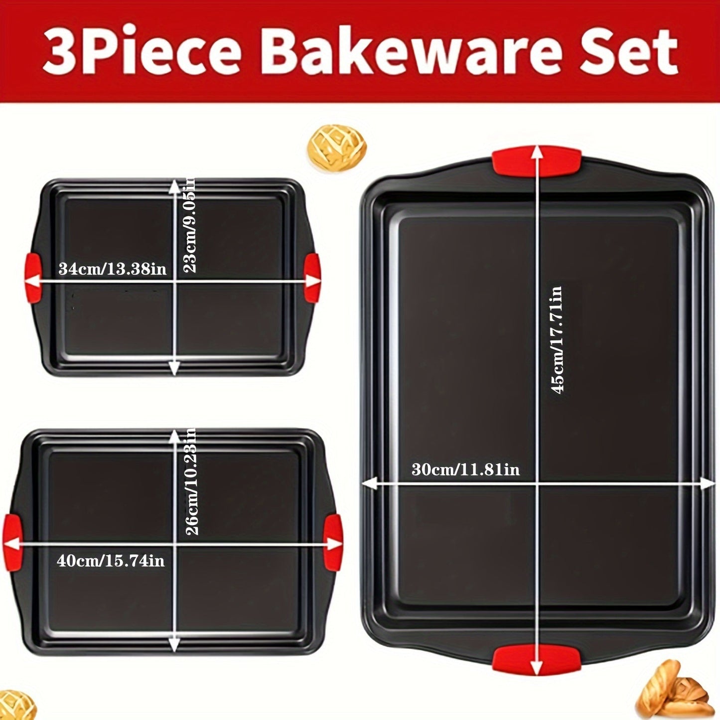 Premium Carbon Steel Baking Sheet Set – Non-Stick Cookie Sheet & Grilling Tray, Oven Accessories for Baking and Cooking (1pc/1 set)