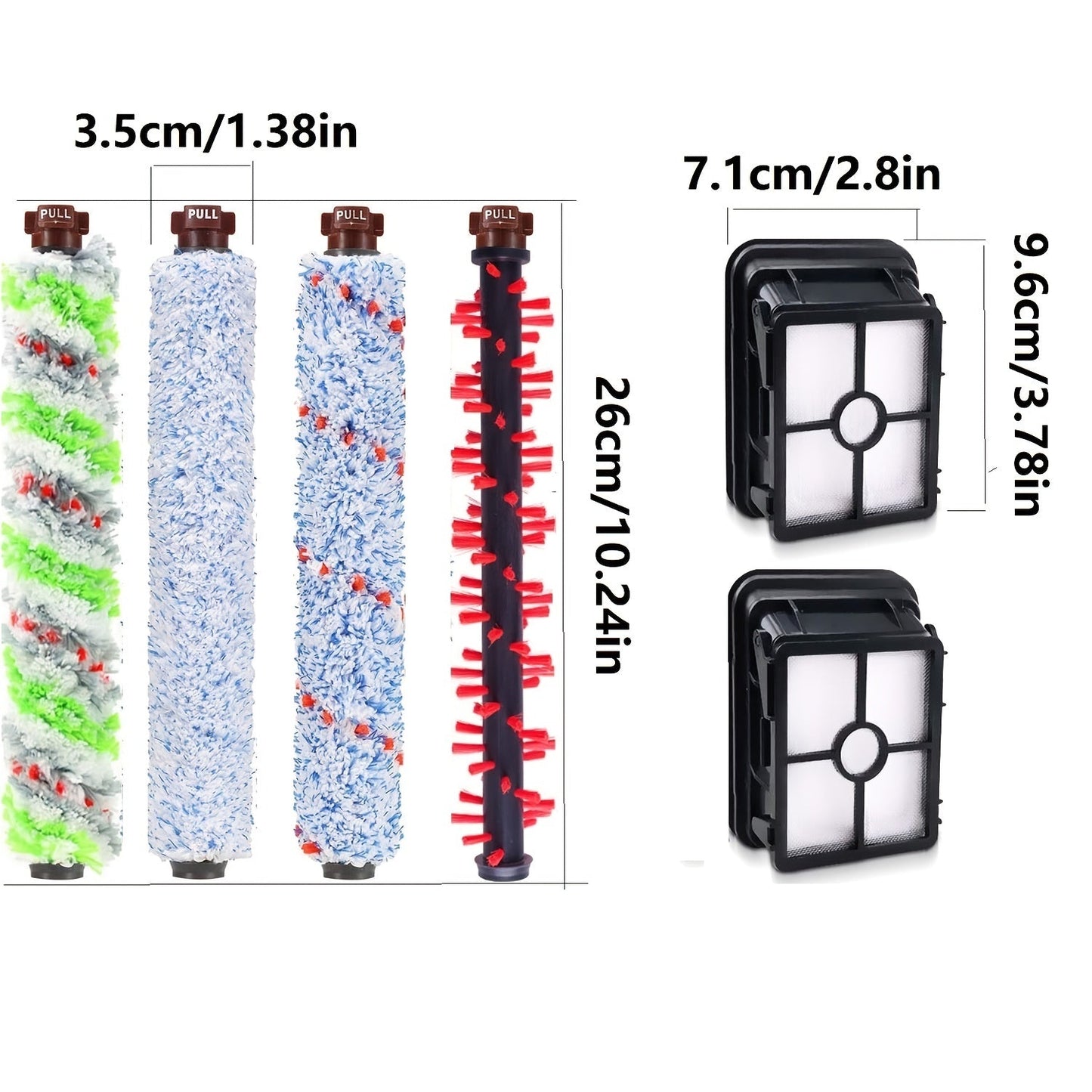 Bissell CrossWave and CrossWave Pet Pro Velvet Brush Roller - 1pc/2pcs Vacuum Cleaner Accessory