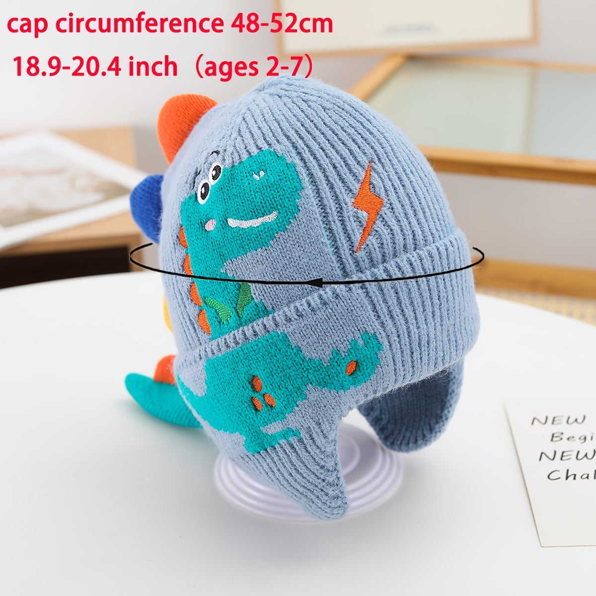 Cute Dinosaur Thick Warm Ear Protection Hat for Boys and Girls