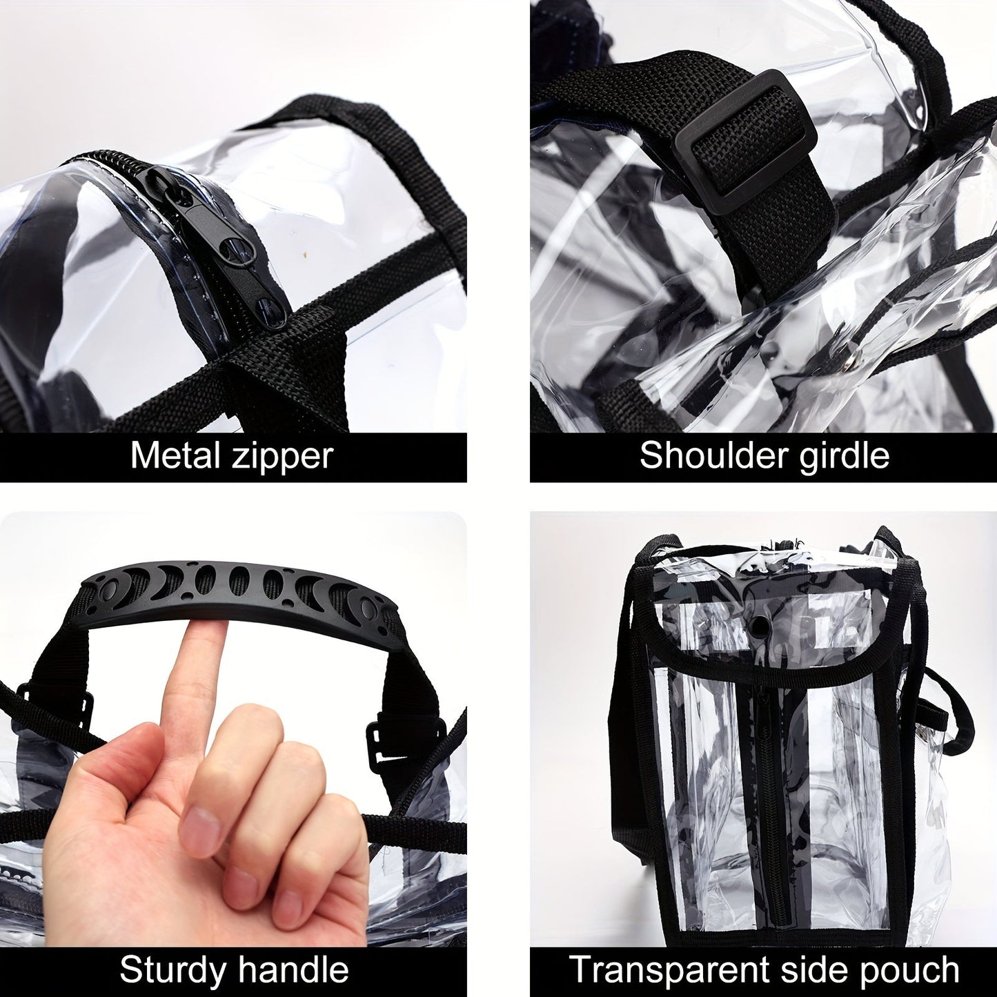 Professional Large Capacity Transparent PVC Makeup Organizer – Waterproof Cosmetic Bag with 6 Pockets and Adjustable Shoulder Strap, Travel-Friendly for MUA and Artists