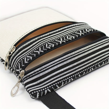 Foldable Animal Print Shoulder Bag - Women's Adjustable Strap Crossbody Travel Bag