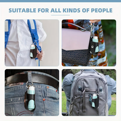 Asthma Inhaler Holder - Lightweight Portable PU Leather Case for Adults and Kids, Black ( Inhaler Not Included )