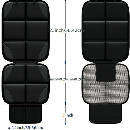 2 Piece Car Seat Protector - Waterproof 600D Fabric, Large Seat Cushion with Storage Pockets, Collision Test Approved