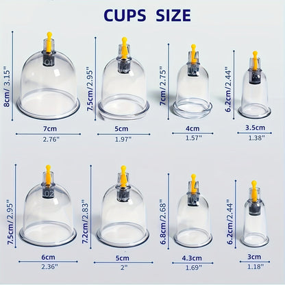 12/24pcs Premium Cupping and Walking Set – Ergonomic Design, Upgraded Sealing, Durable PS Material for Professional-Grade Home Massage, Includes Black Gift Box