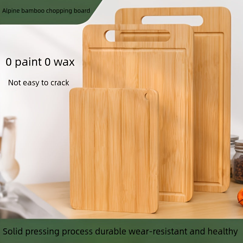 Extra-Large Bamboo Cutting Board - Durable, Easy-Grip Chopping Block with Juice Groove for Fruits, Vegetables, Meat & Poultry, Perfect for Holidays & Everyday Use