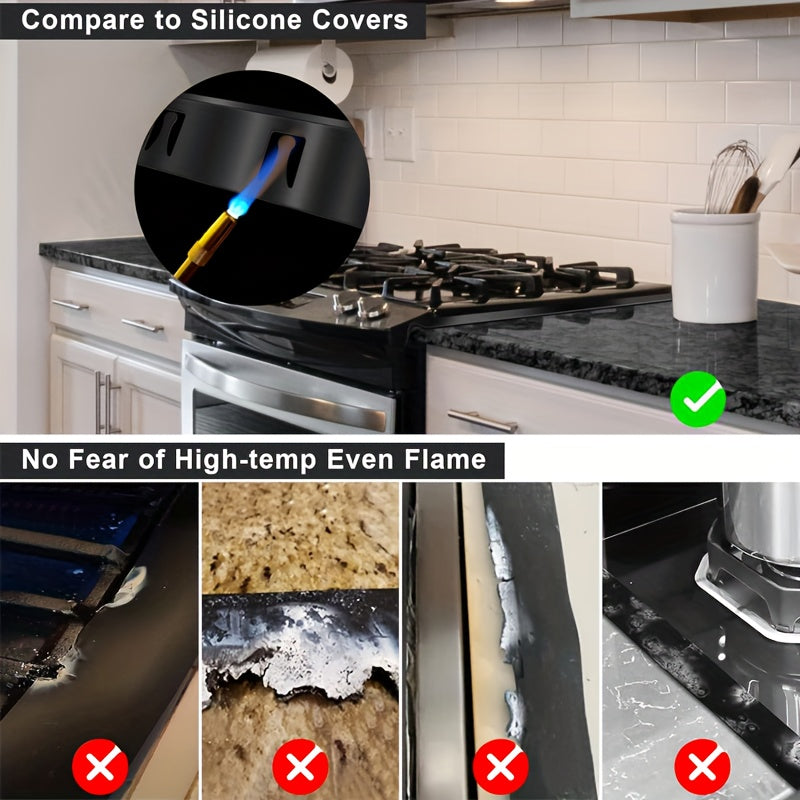 Stainless Steel Stove Gap Covers ( 2 Pack ) - Heat Resistant and Easy to Clean Gap Fillers for Stove to Counter, Oven Gap Cover, Side Guard Trim Kit, No Battery Needed