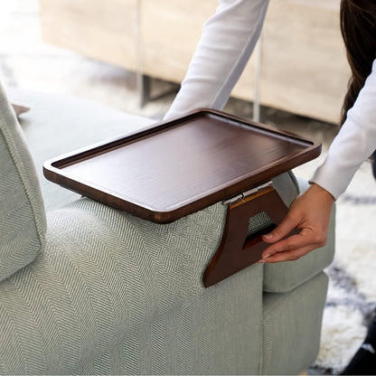 Arm Table Clip-On Tray for Wide Couches - Portable Sofa Table, TV & Side Table for Small Spaces