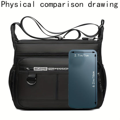 Large Capacity Oxford Cloth Waterproof Crossbody Bag - Durable, Adjustable Sling Shoulder Bag for Men - Ideal for Travel, Leisure, and Student Storage