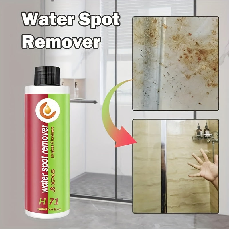 Powerful Bathroom Glass Cleaner - Removes Hard Water Stains, Soap Scum, and Lime from Shower Doors, Mirrors, Tiles, and Faucets