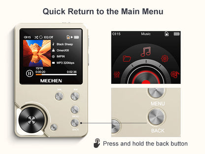 High-Quality Lossless MP3 Player MECHEN-M30 – HiFi with 64GB Memory Card, Supports Up to 256GB