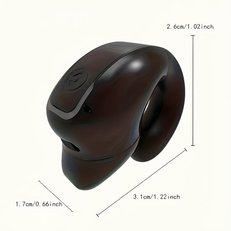 New Clip-On Earphones - Mini Wireless Earbuds with Long Battery Life, Universal Phone Control, Voice Noise Cancellation - Ideal for Exercise, Compatible with All Smartphones
